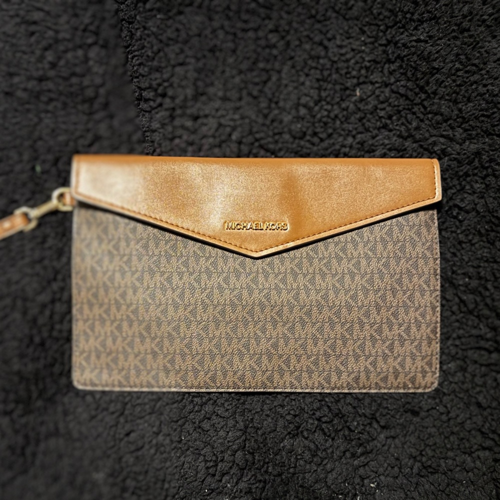 Michael Kors Tan and Brown Clutch